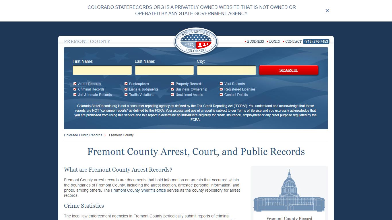 Fremont County Arrest, Court, and Public Records