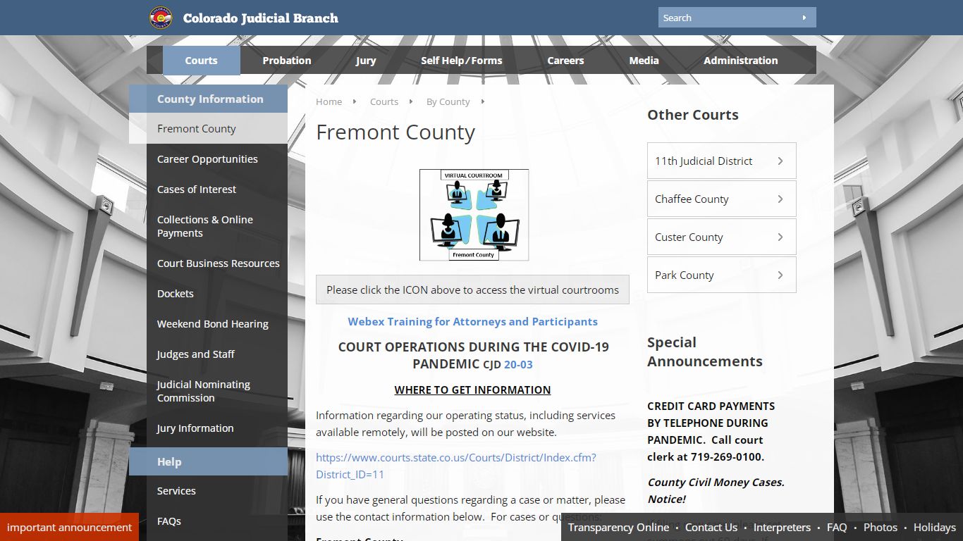 Colorado Judicial Branch - Fremont County - Homepage