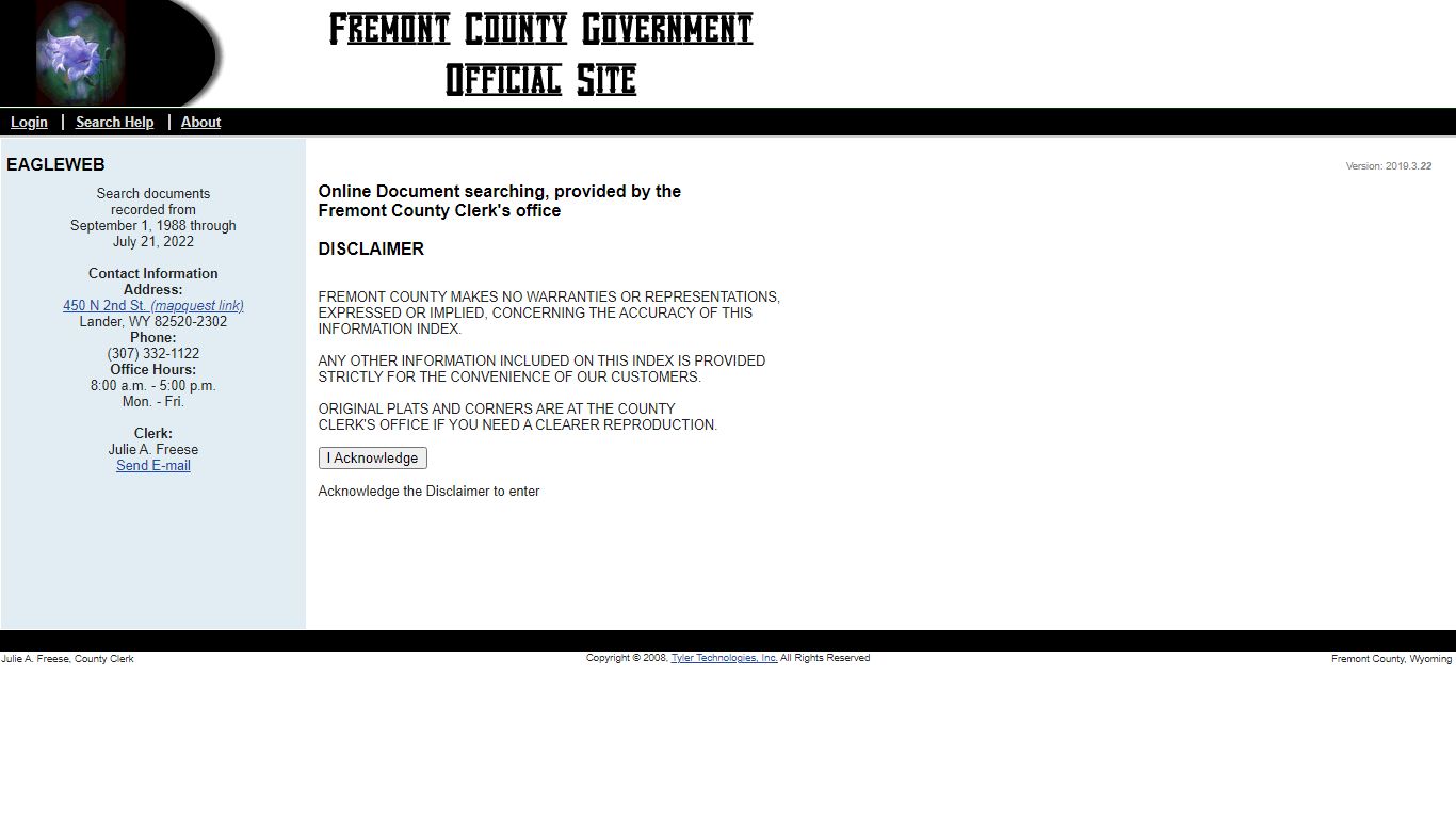 Fremont County Clerk - Document Search